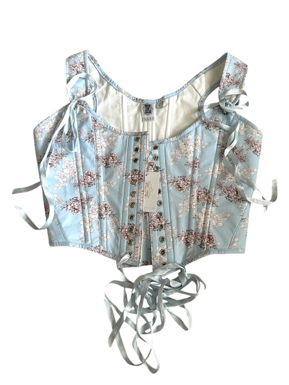 Enjoue Collectif Blue Floral Print Corset